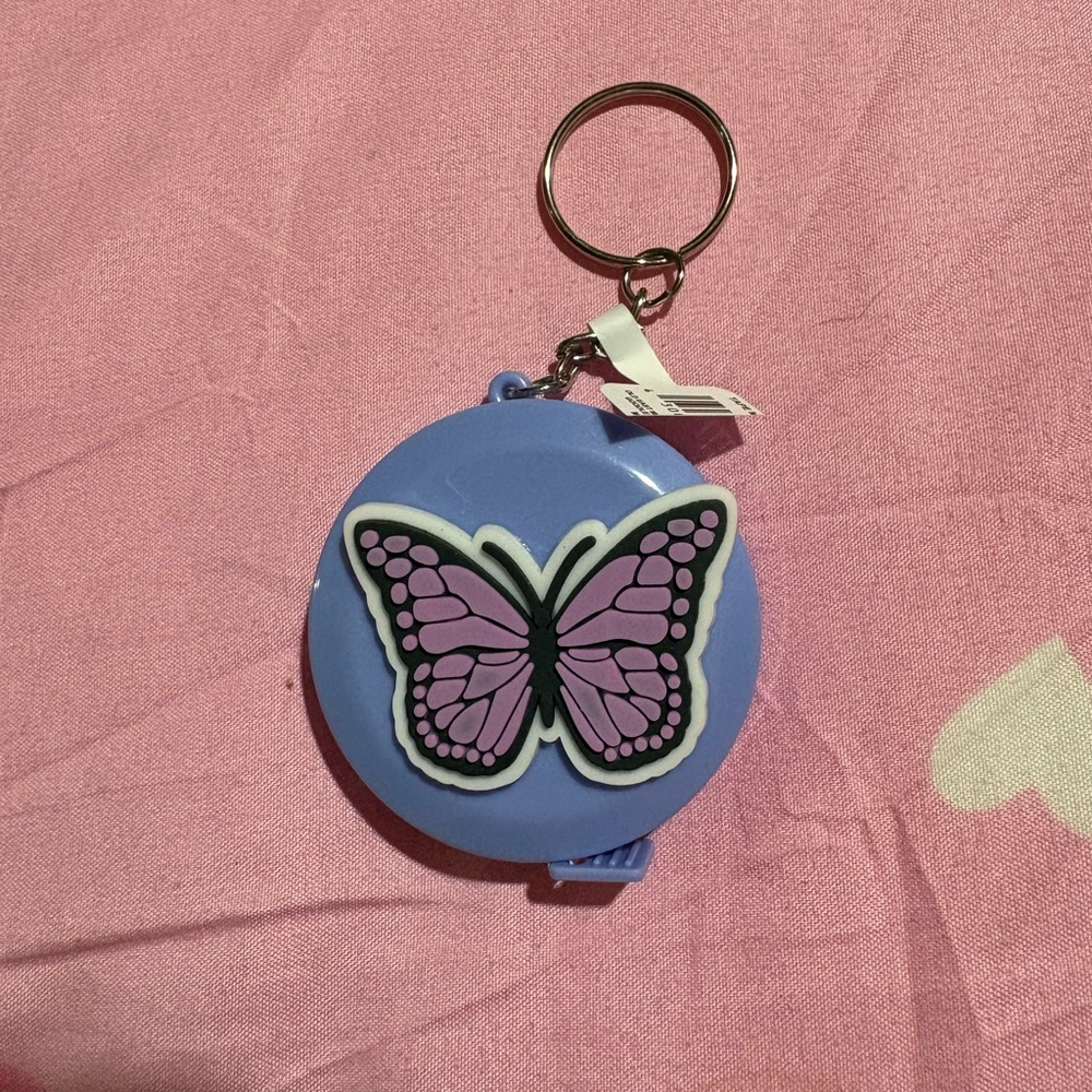 Butterfly Design Blue Keychain Holder